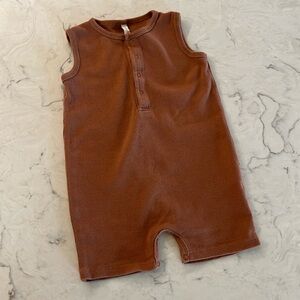 Quincy Mae Brown Caramel Romper - 2-3Y